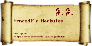 Hrncsár Herkules névjegykártya